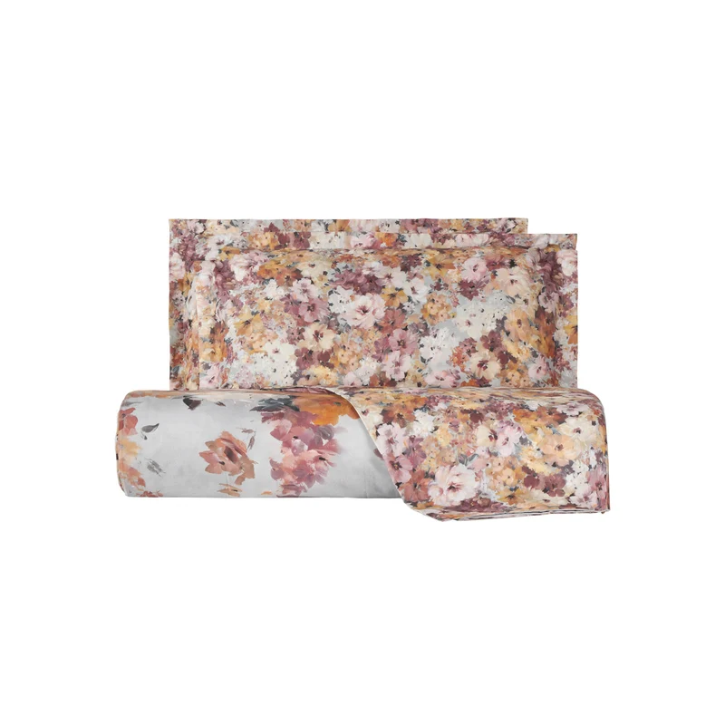 Copripiumino con federe beauty bloom Floreale in Percalle Luisiana