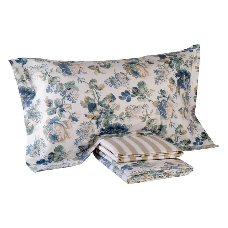 Completo Lenzuola english rose Floreale in Flanella