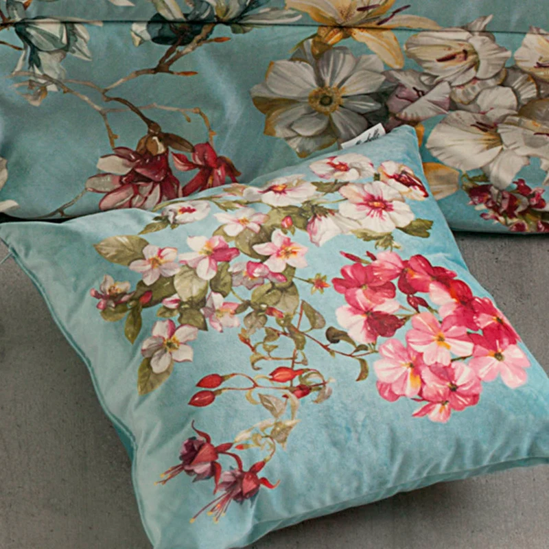 Cuscino arredo orleans Floreale in Velluto