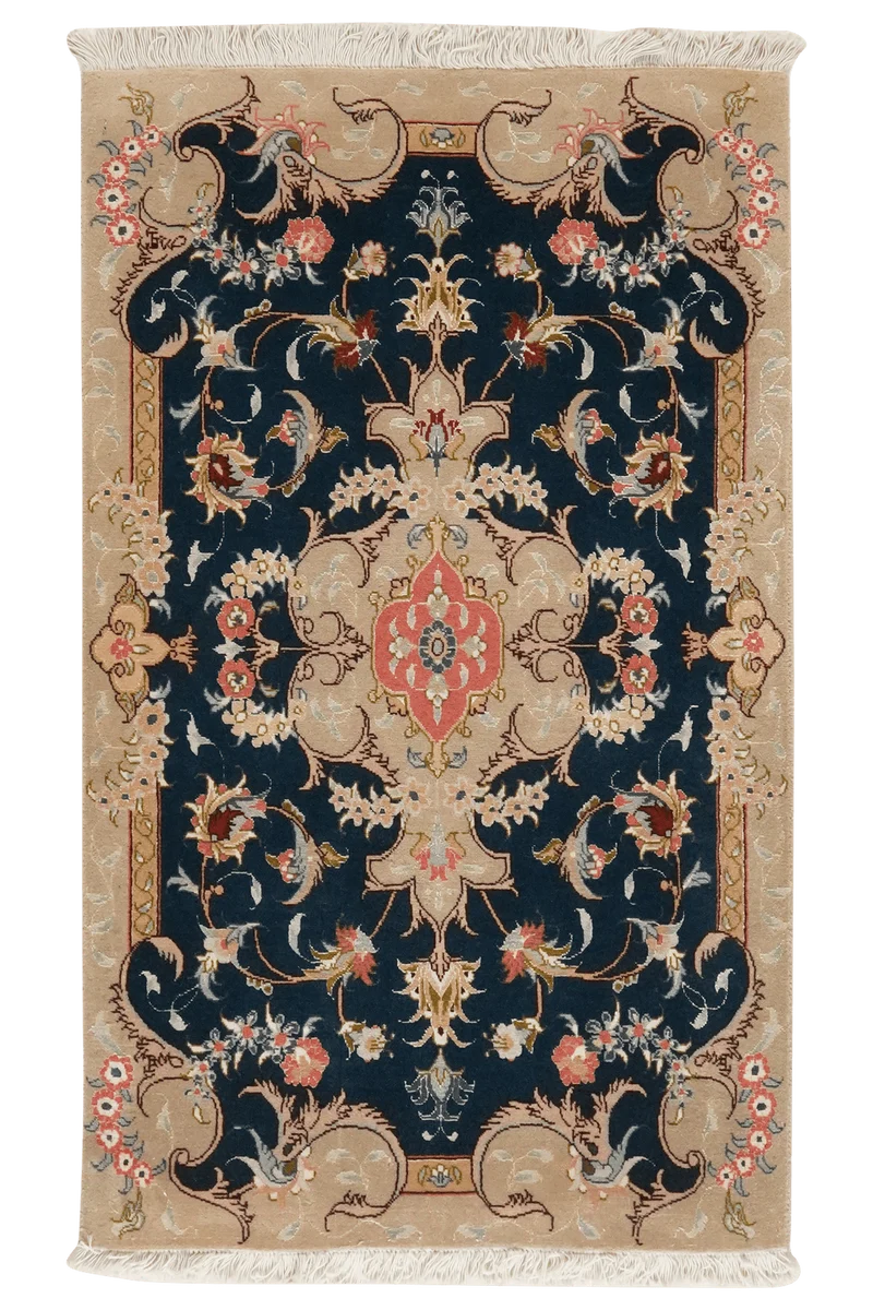 Tabriz 50 Raj · Handgeknüpft – Blau, 103x62 cm