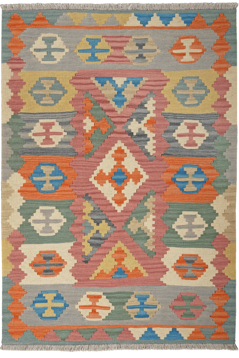 Kelim Gashgai · Handgewebt – Rosa, 146x103 cm