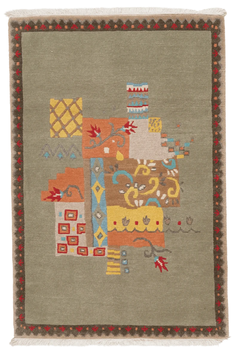 Nepal · Handgeknüpft – Grün, 185x121 cm