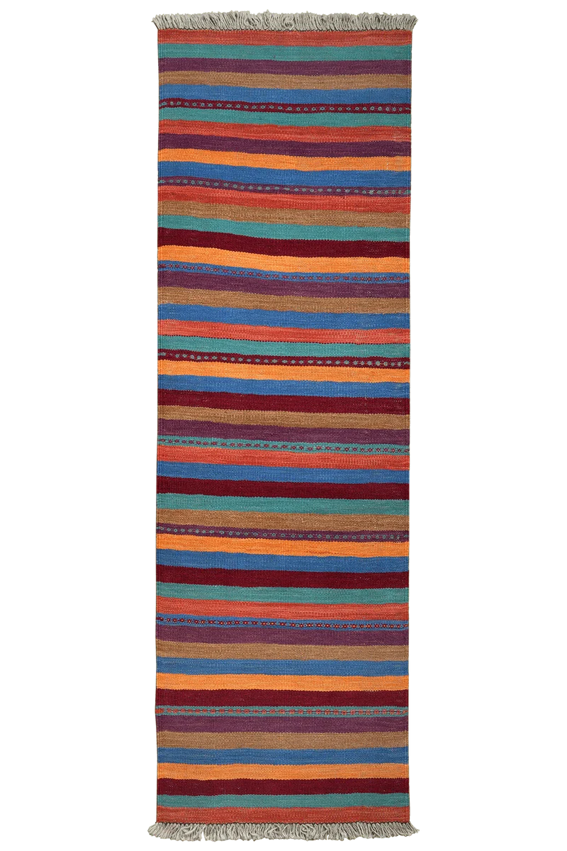 Kelim Gashgai · Handgewebt – Bunt, 200x60 cm