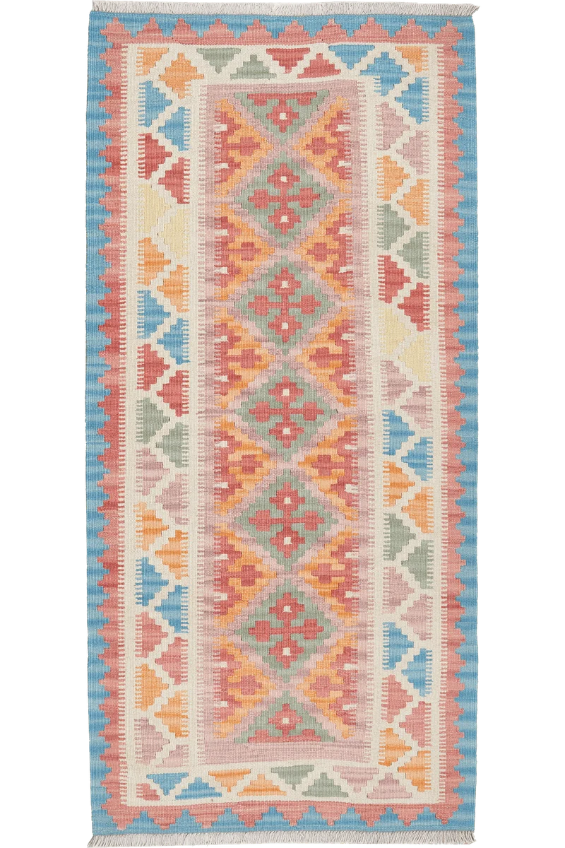 Kelim Gashgai · Handgewebt – Rosa, 188x86 cm