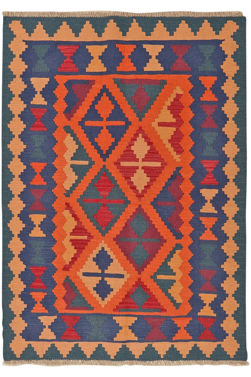 Kelim Gashgai · Handgewebt – Orange, 169x122 cm