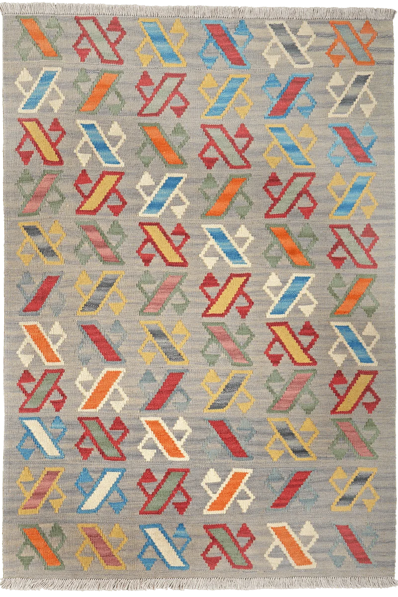 Kelim Gashgai · Handgewebt – Grau, 150x102 cm
