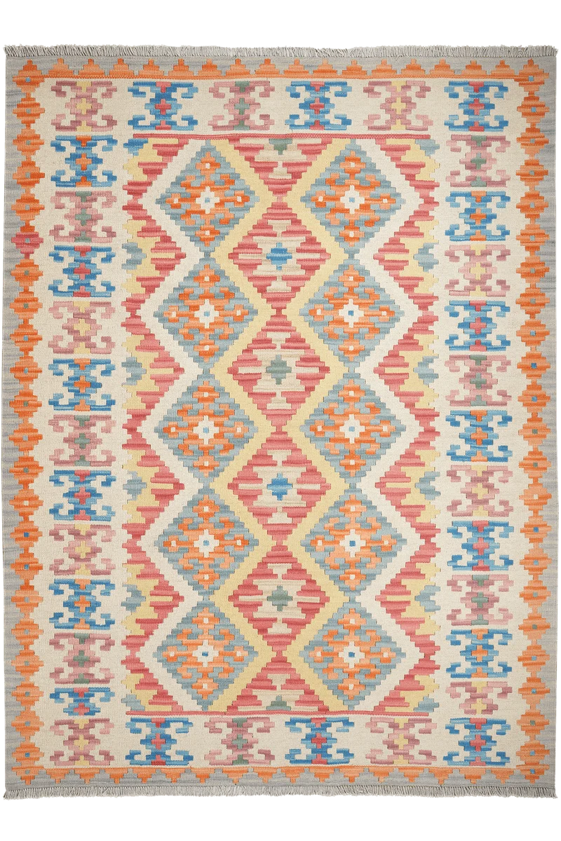 Kelim Gashgai · Handgewebt – Gelb, 232x173 cm