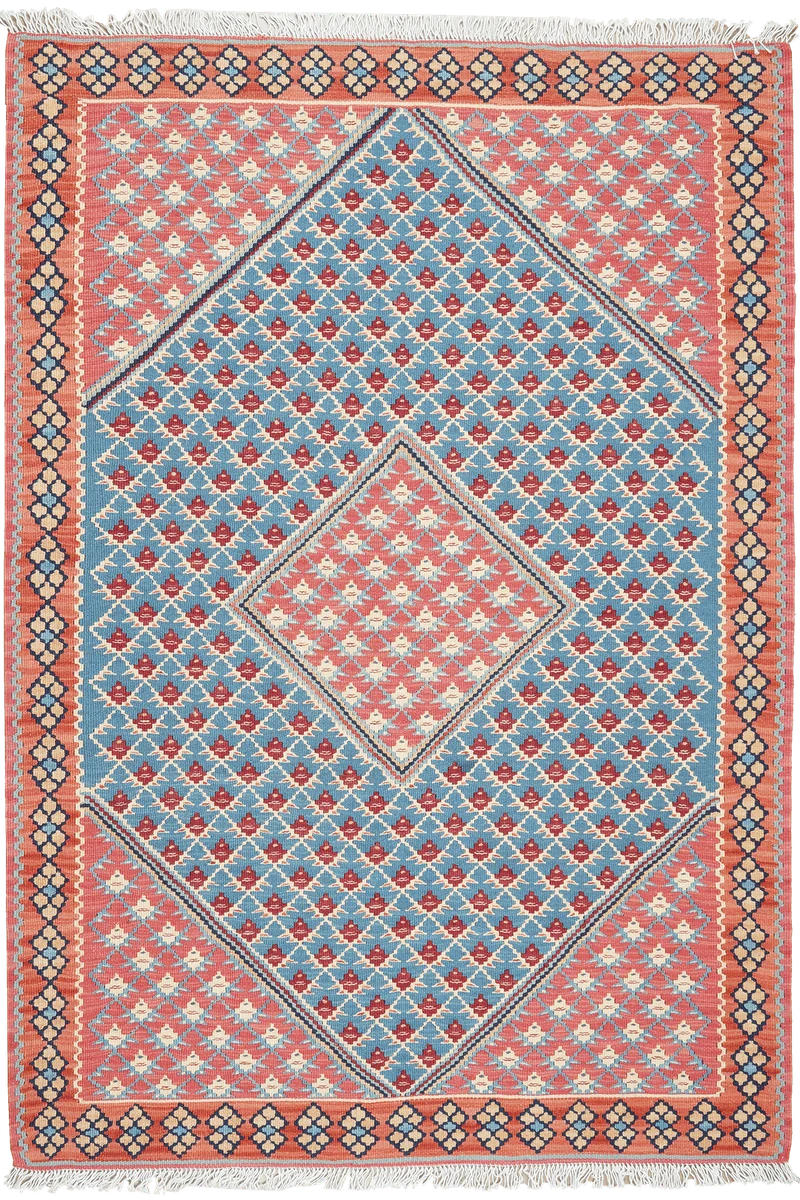 Kelim Senneh · Handgewebt – Blau, 155x107 cm