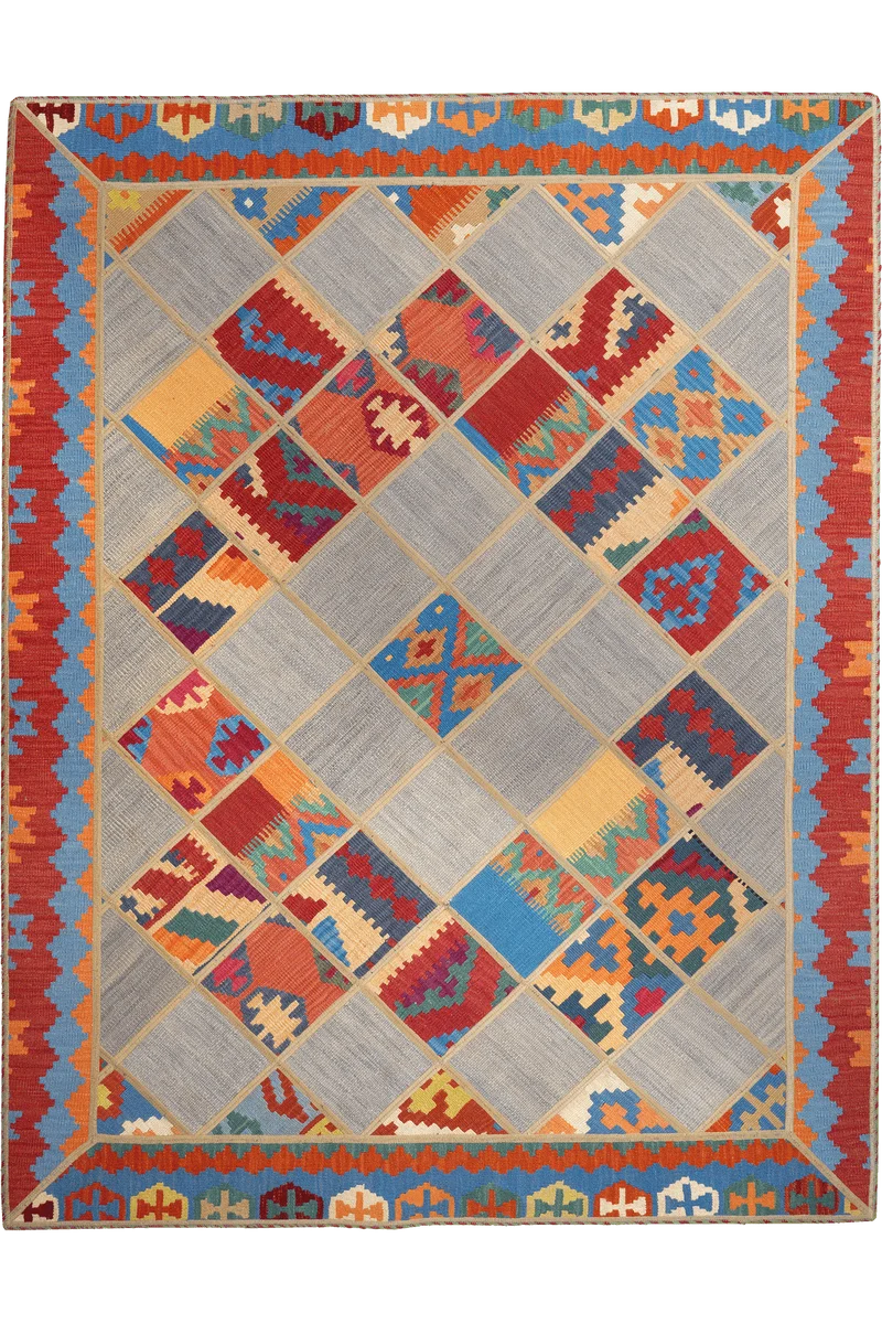 Kelim Tekkeh · Handgewebt – Bunt, 200x150 cm
