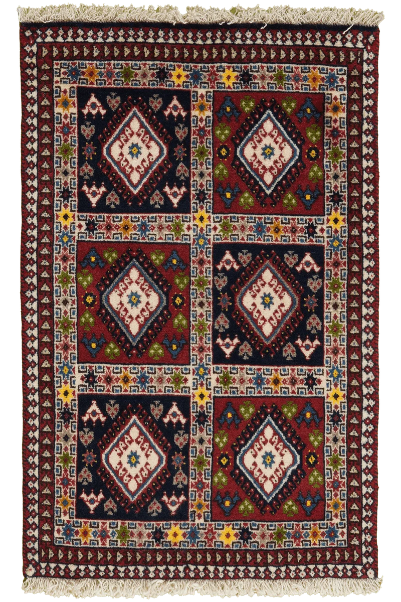 Yalameh · Handgeknüpft – Bunt, 93x60 cm