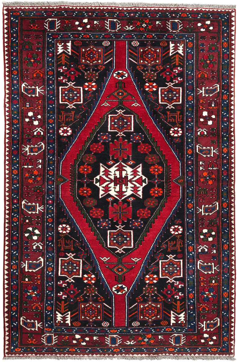Shahsavan · Handgeknüpft – Rot, 214x141 cm