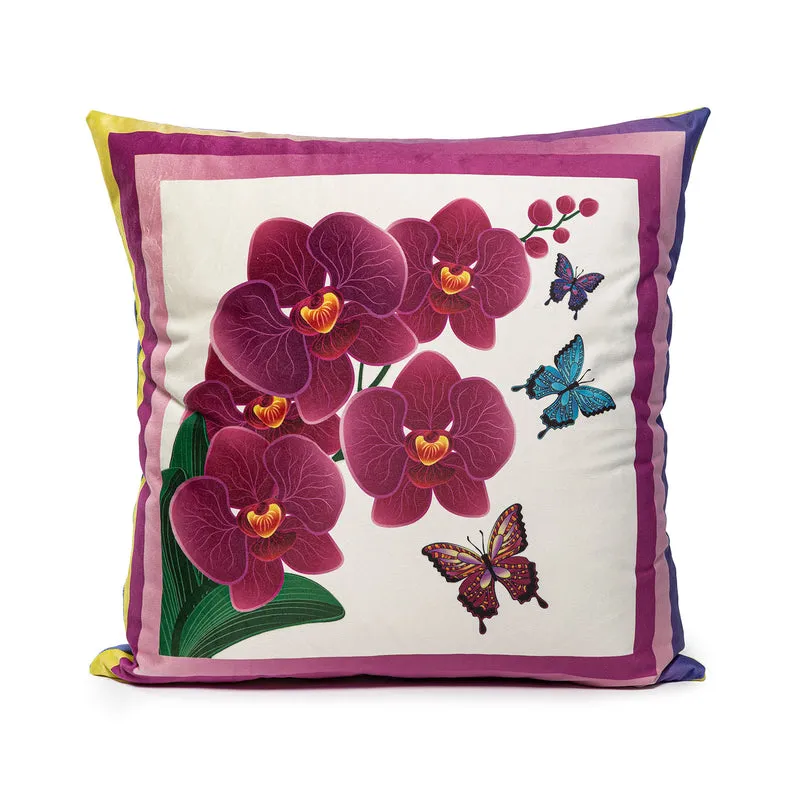 Cuscino arredo orchidea in Velluto 300 gr