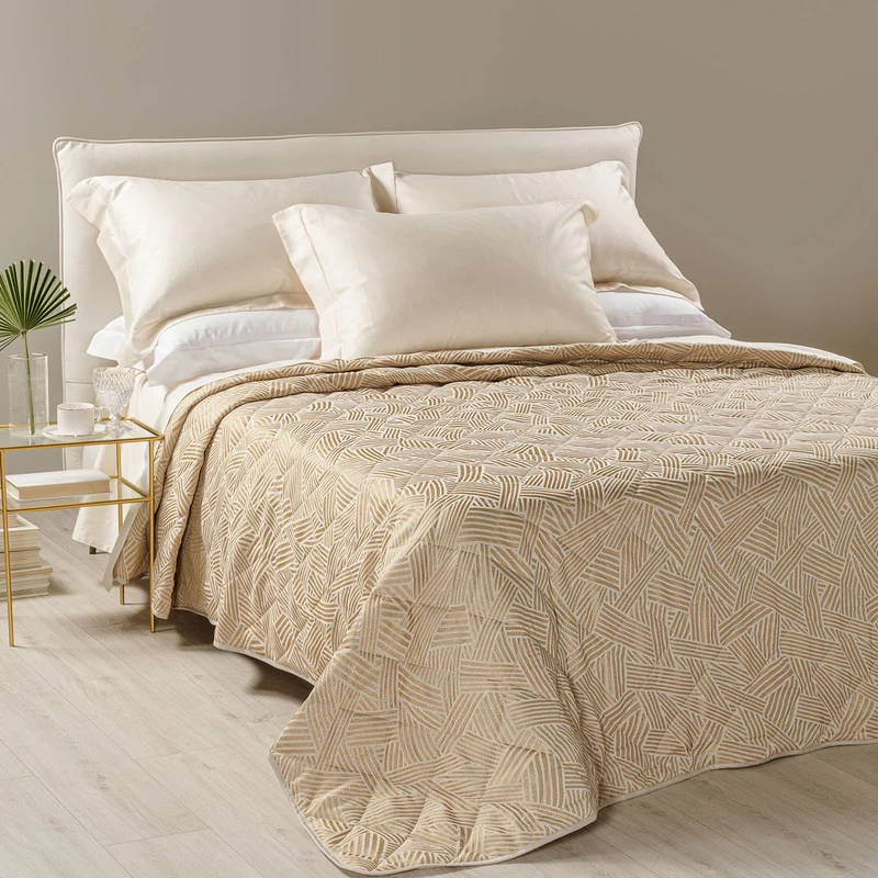 Copriletto Primaverile silver in Raso Jacquard 80 gr/mq