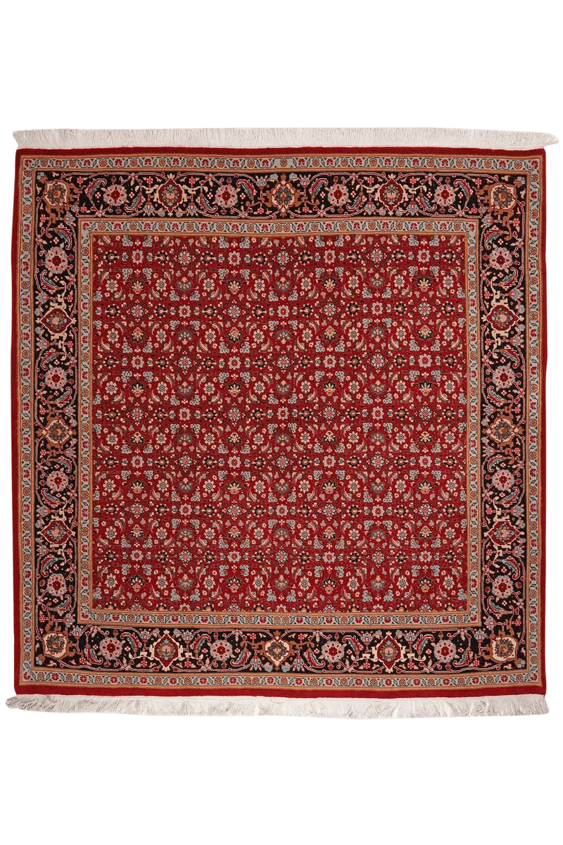Tabriz 40 Raj · Handgeknüpft – Rot, 204x196 cm