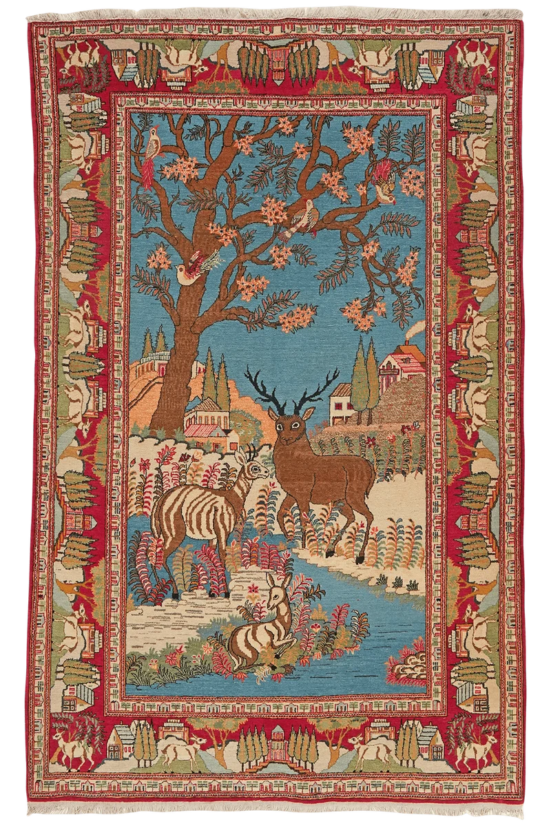 Kashan · Handgeknüpft – Blau, 210x135 cm