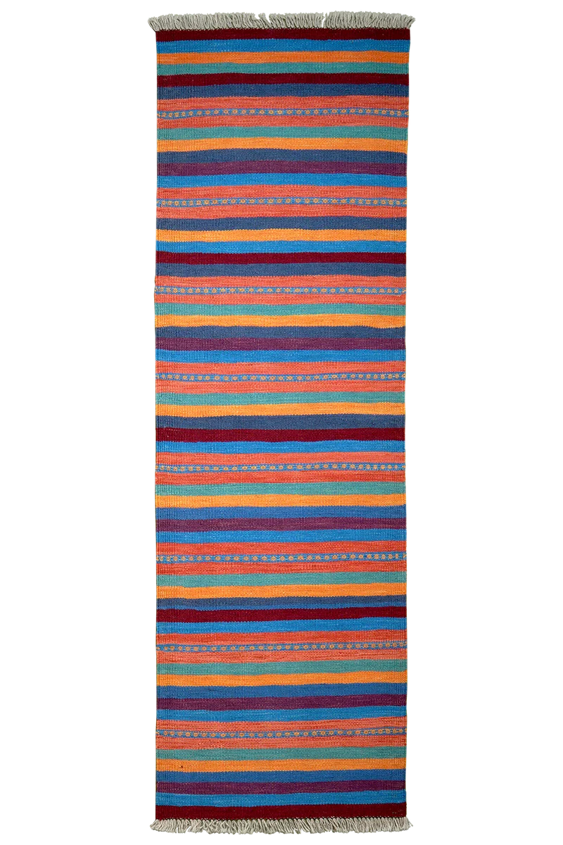 Kelim Gashgai · Handgewebt – Bunt, 196x59 cm