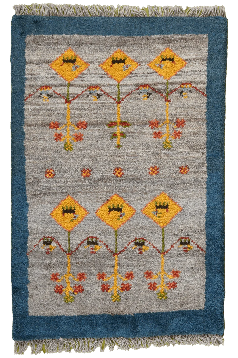 Gabbeh Sonnat · Handgeknüpft – Grau, 88x58 cm