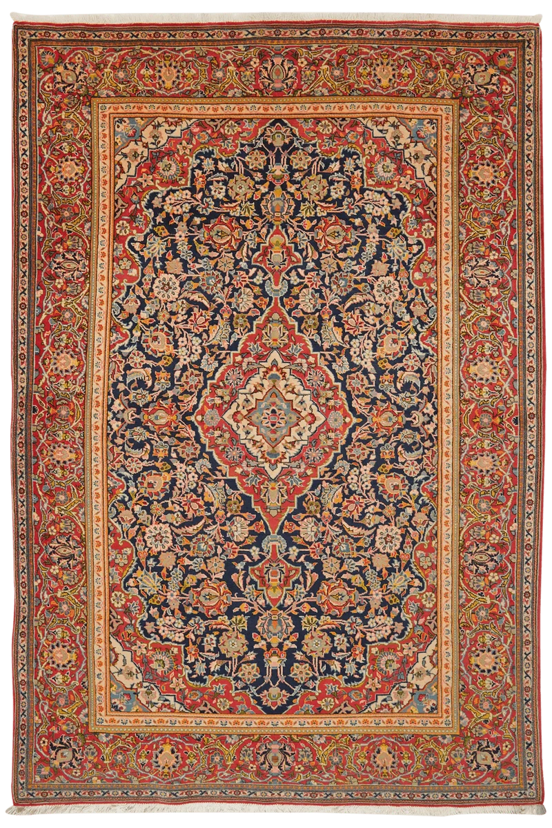 Kashan · Handgeknüpft – Blau, 214x148 cm