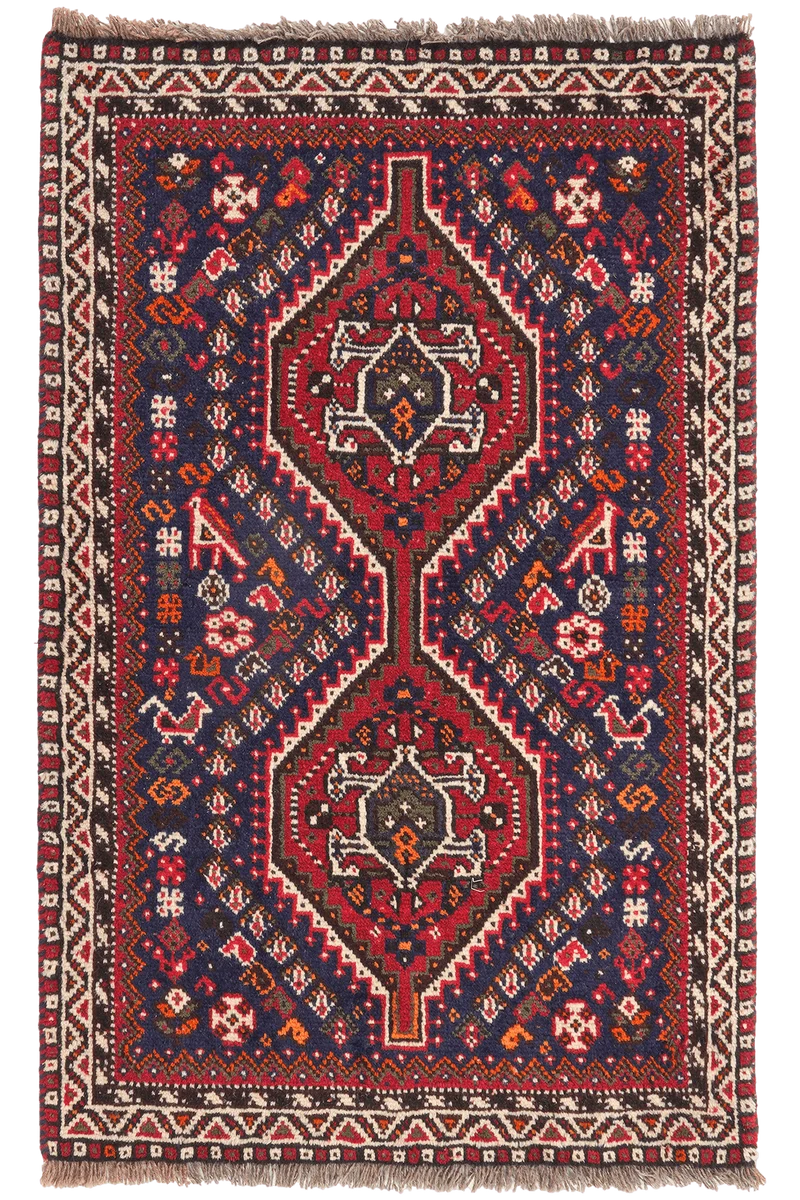 Shiraz · Handgeknüpft – Blau, 124x80 cm