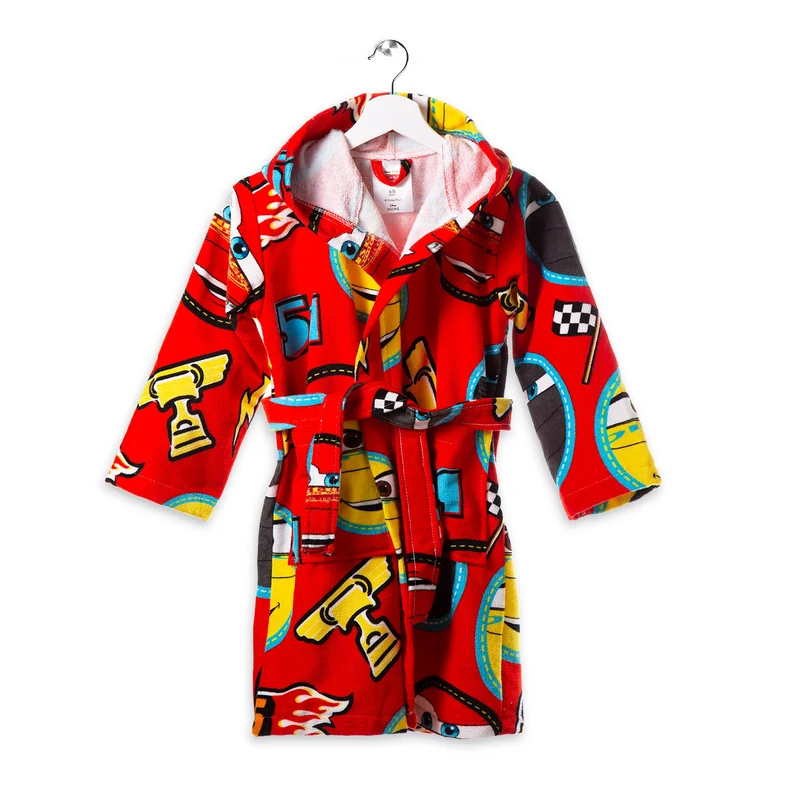 Accappatoio con Cappuccio cars speed in Cotone 300 gr/mq