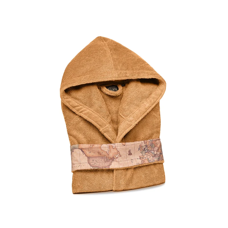 Accappatoio con Cappuccio Geo Classic in Cotone 480 gr/mq