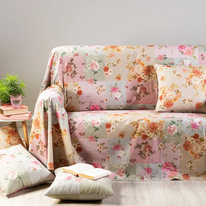 Telo arredo Copridivano Grandecor petit garden in Cotone