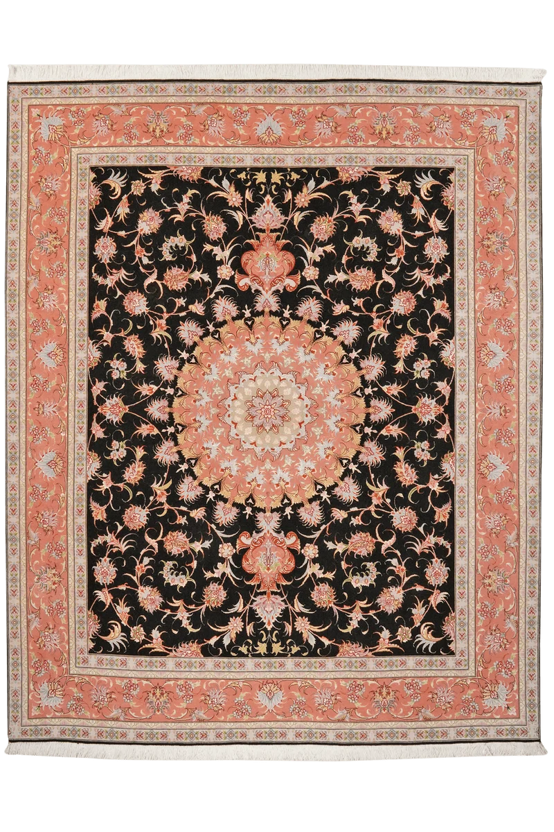 Tabriz 50 Raj · Handgeknüpft – Schwarz, 251x201 cm