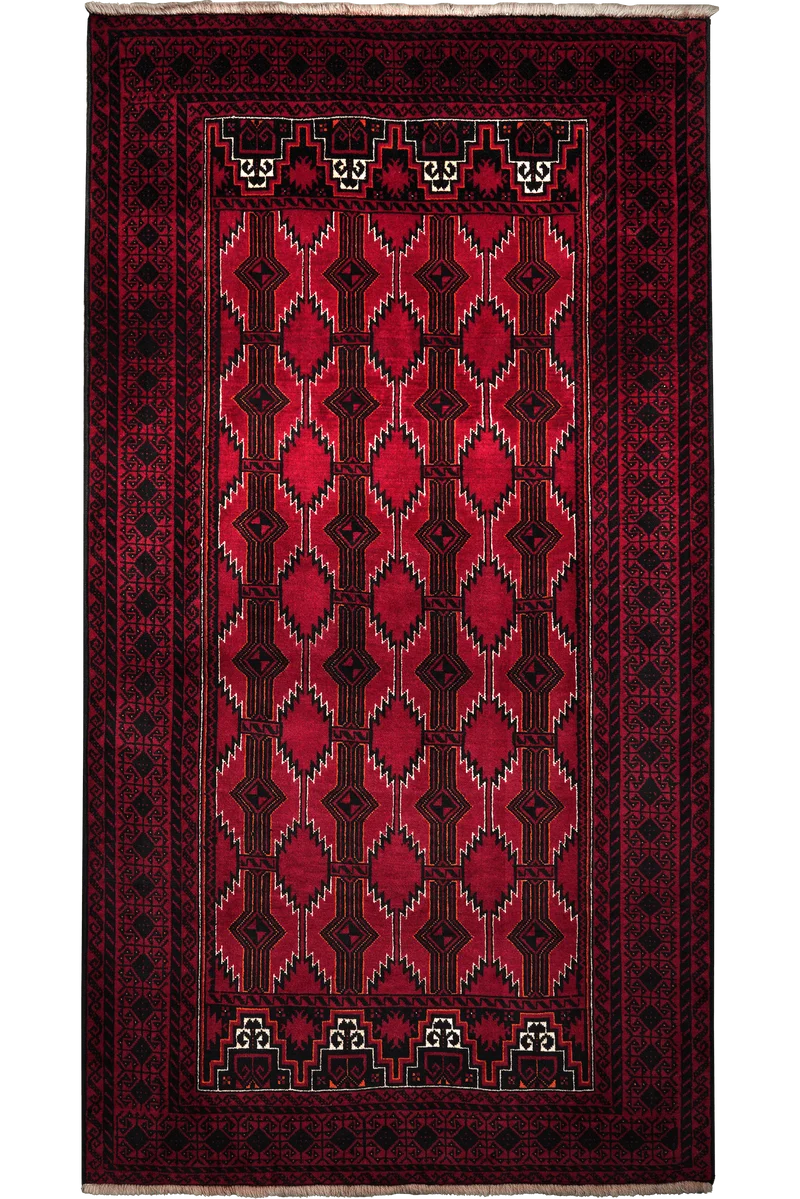 Belutch · Handgeknüpft – Rot, 239x127 cm