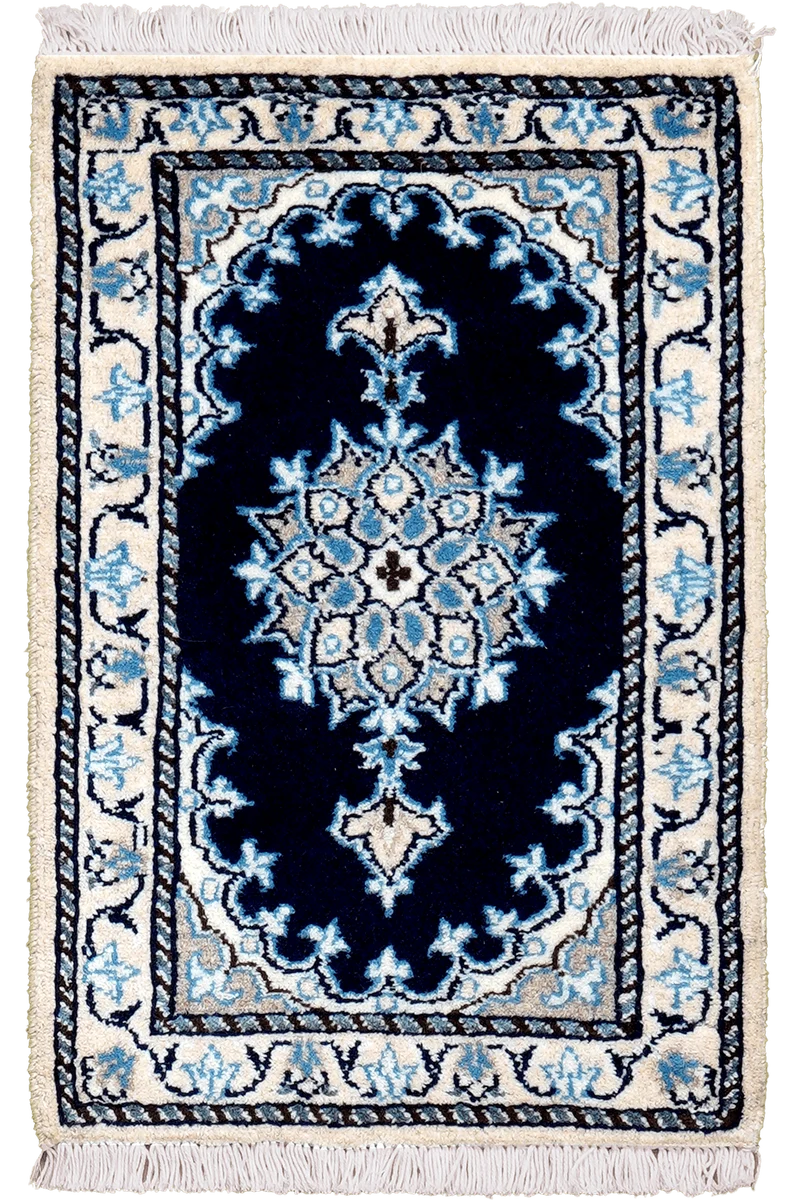 Nain 12La · Handgeknüpft – Blau, 60x39 cm