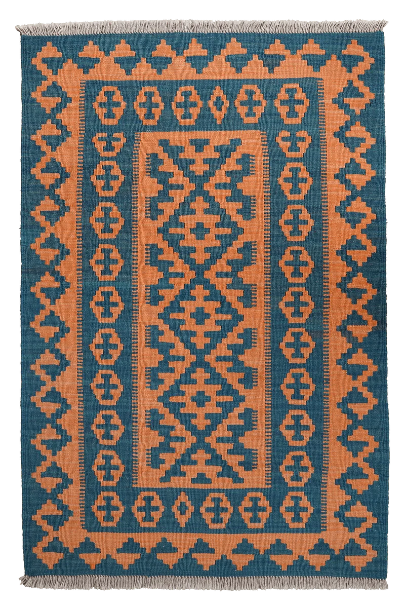 Kelim Gashgai · Handgewebt – Orange, 148x100 cm