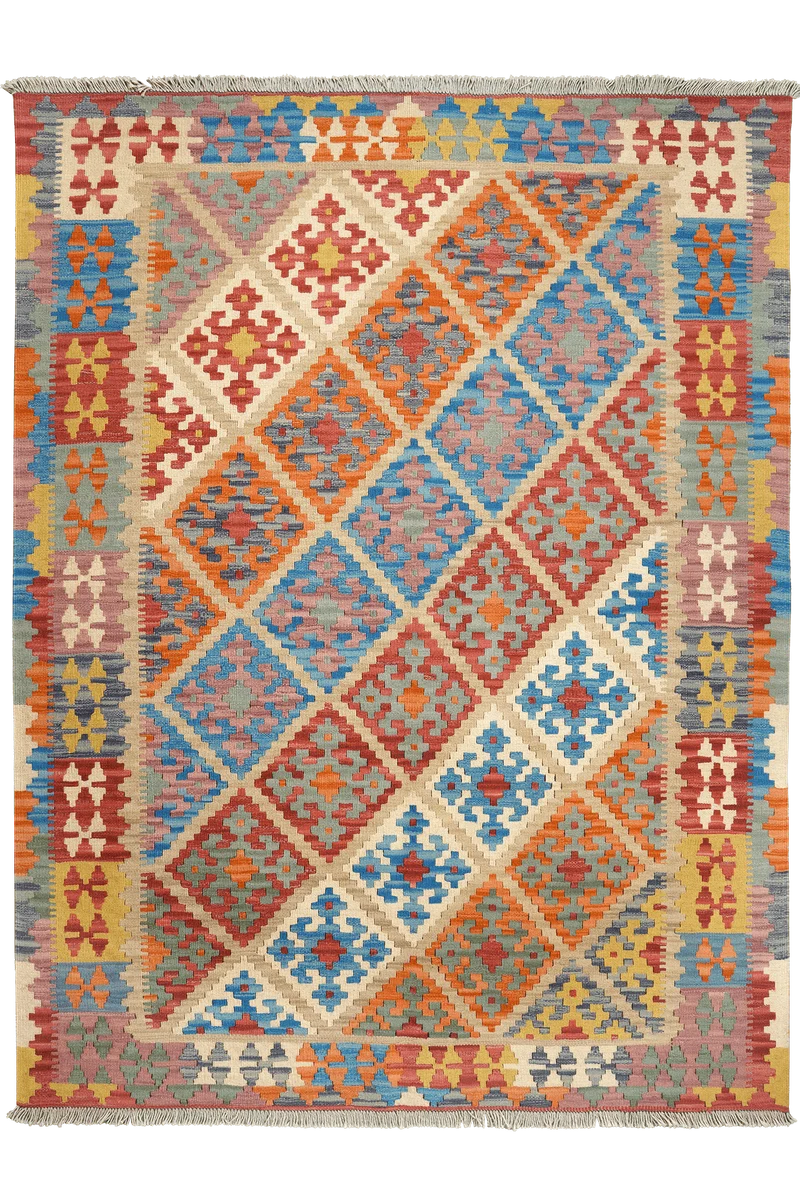 Kelim Gashgai · Handgewebt – Beige, 205x156 cm