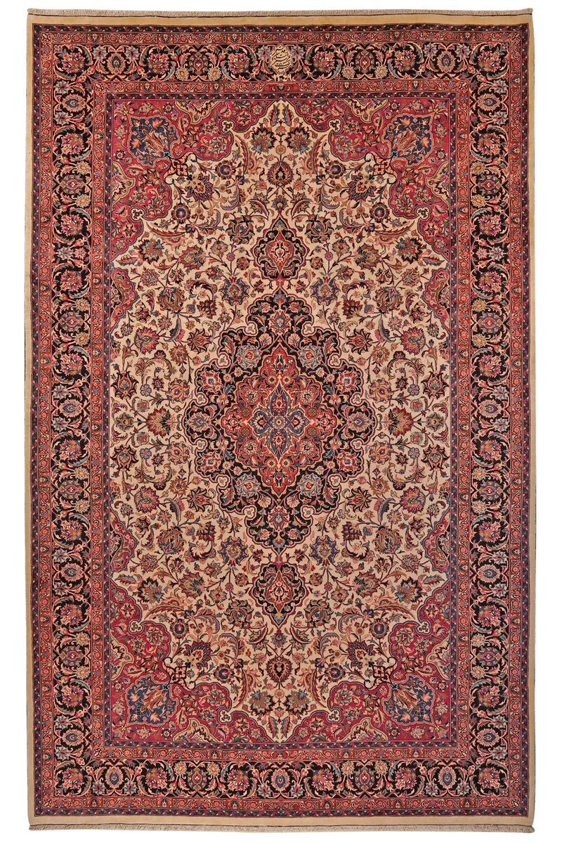 Mashad · Handgeknüpft – Beige, 395x248 cm