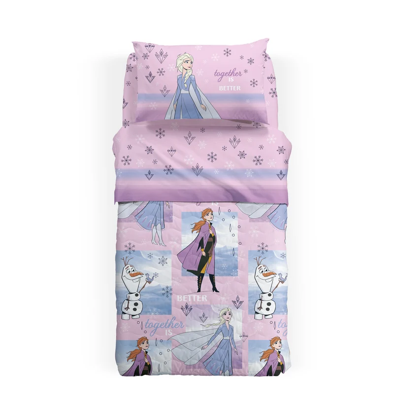 Copriletto Trapuntato in Cotone Frozen Sogni Cartoons Ragazza