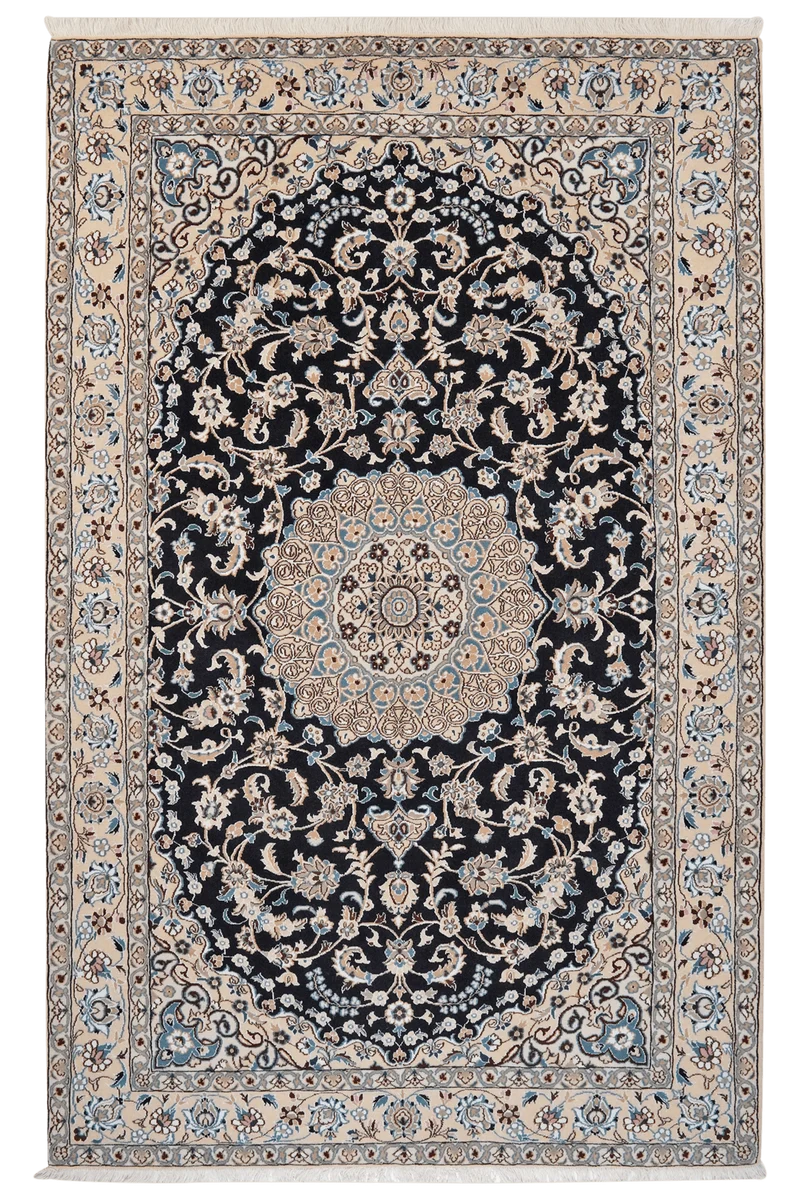 Nain 9La · Handgeknüpft – Blau, 244x154 cm