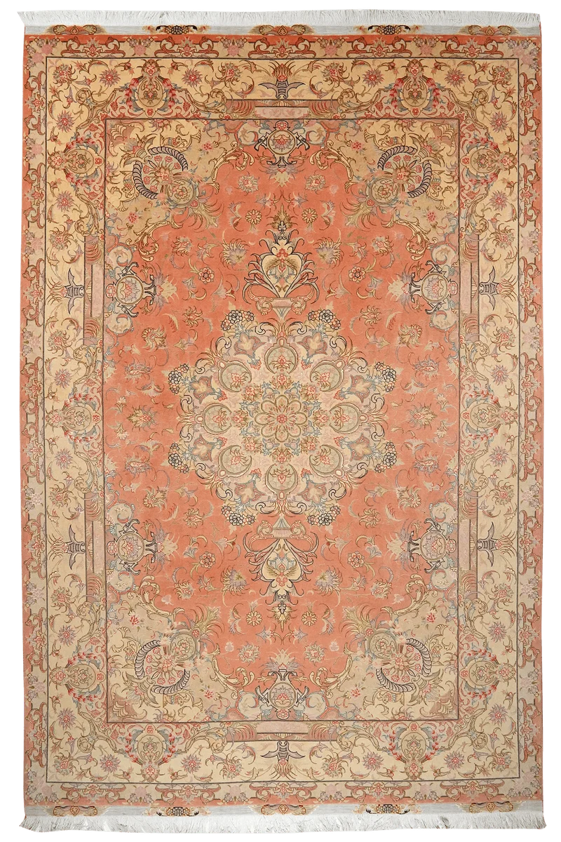 Tabriz 50 Raj · Handgeknüpft – Orange, 303x204 cm