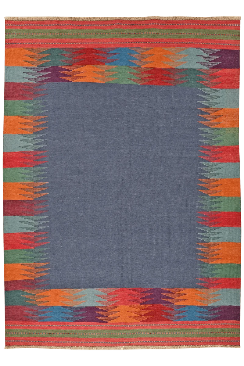 Kelim Gashgai · Handgewebt – Blau, 249x186 cm