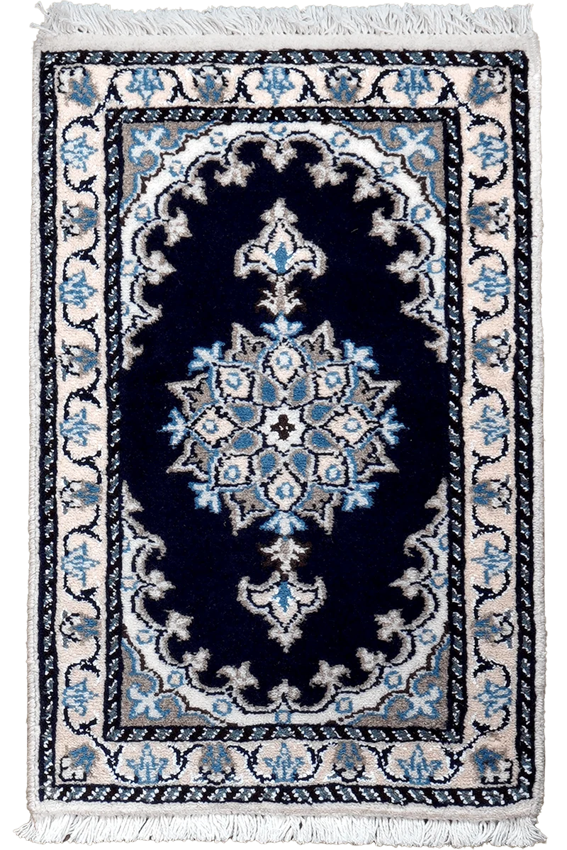Nain 12La · Handgeknüpft – Blau, 59x37 cm