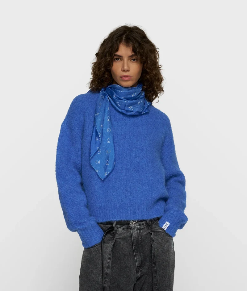 10DAYS AMSTERDAM Strickpullover aus Alpakamix Ultramarine