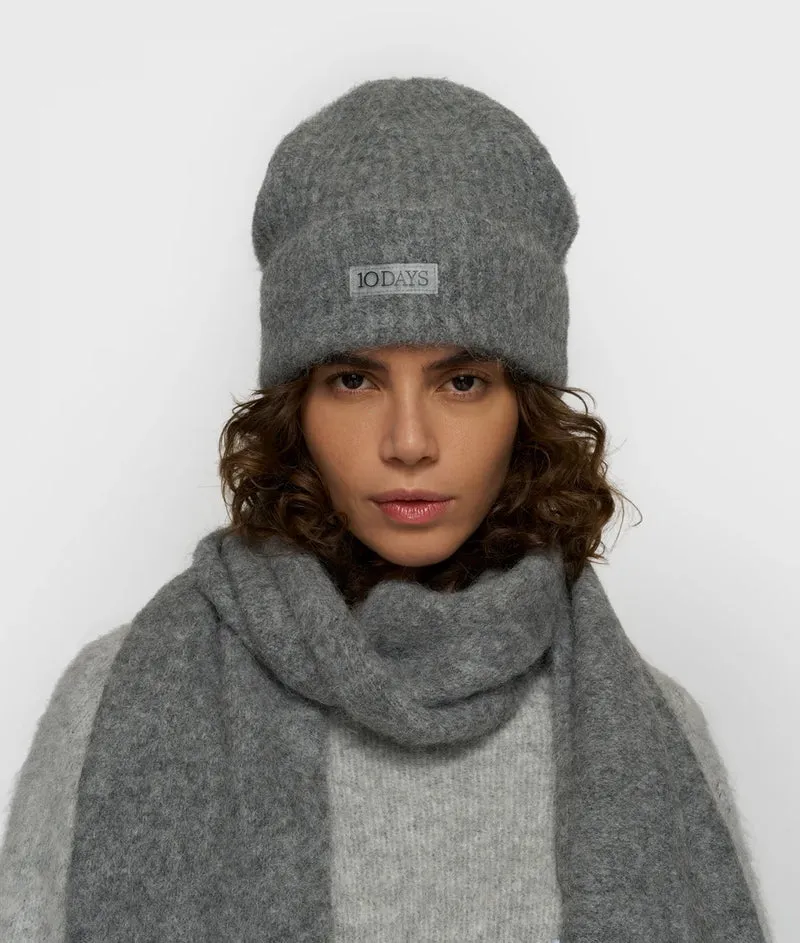 10DAYS AMSTERDAM Beanie aus Alpakamix Grey Melee