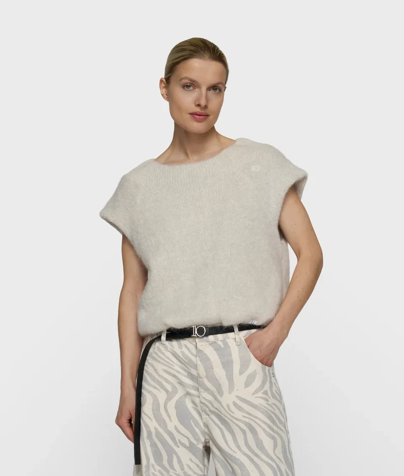 10DAYS AMSTERDAM Balloon Stricktop mit Lurex