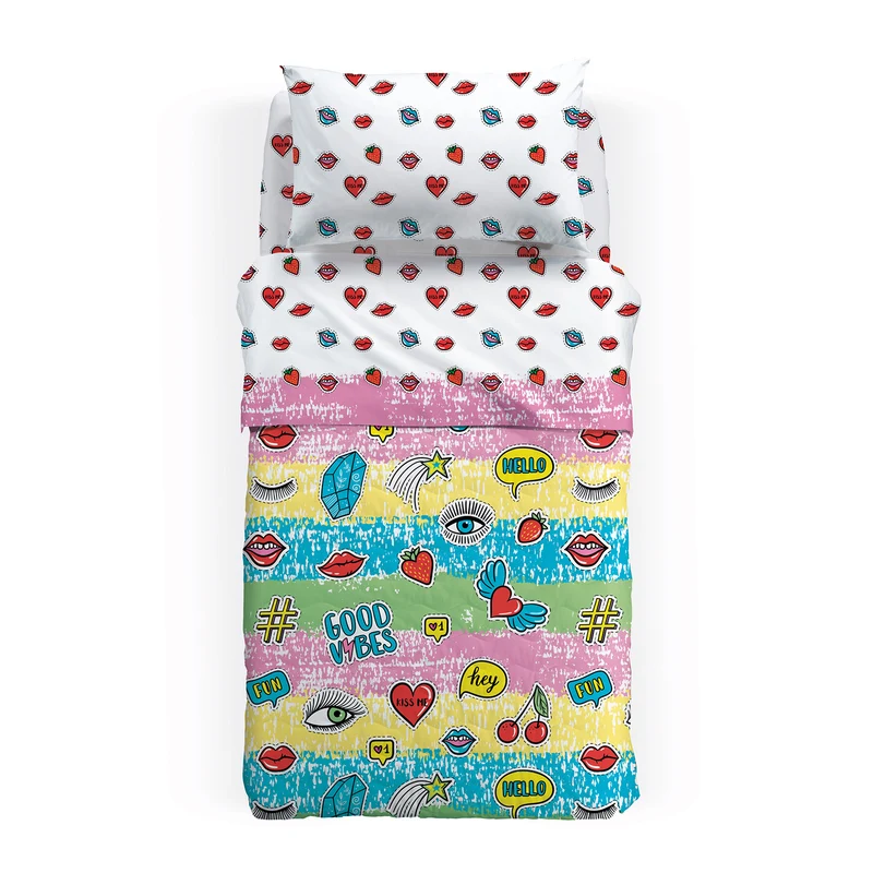 Copriletto Primaverile kiss in Cotone 80 gr/mq