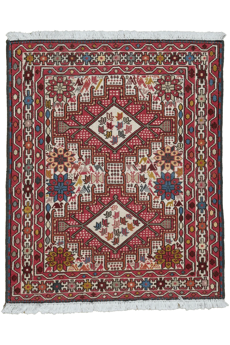 Sumak Shahsavan · Handgewebt – Beige, 94x77 cm
