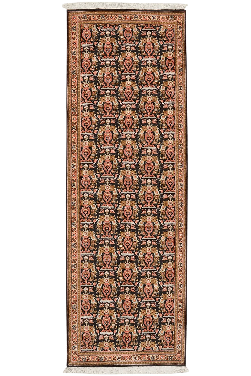 Tabriz 50 Raj · Handgeknüpft – Schwarz, 204x66 cm