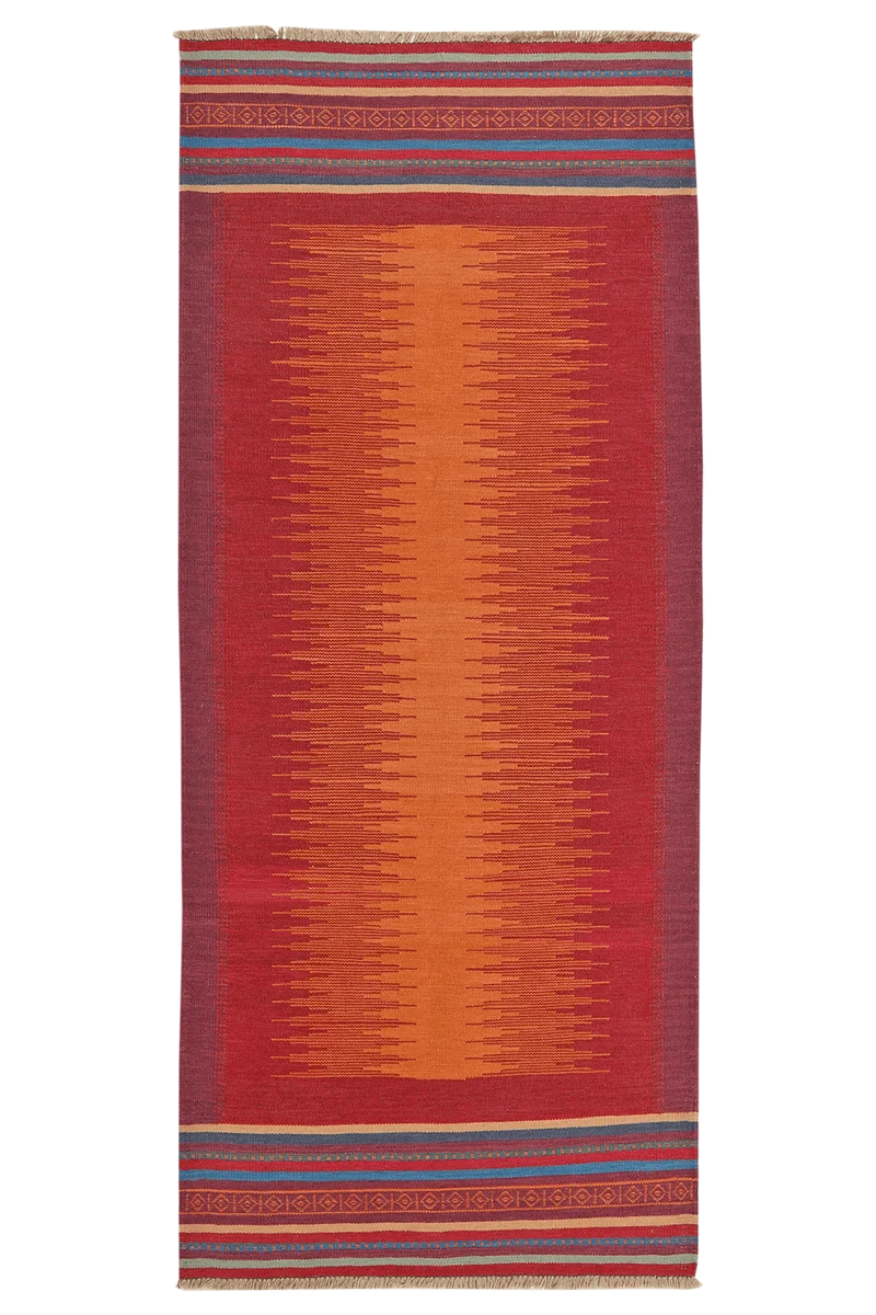 Kelim Gashgai · Handgewebt – Orange, 249x107 cm