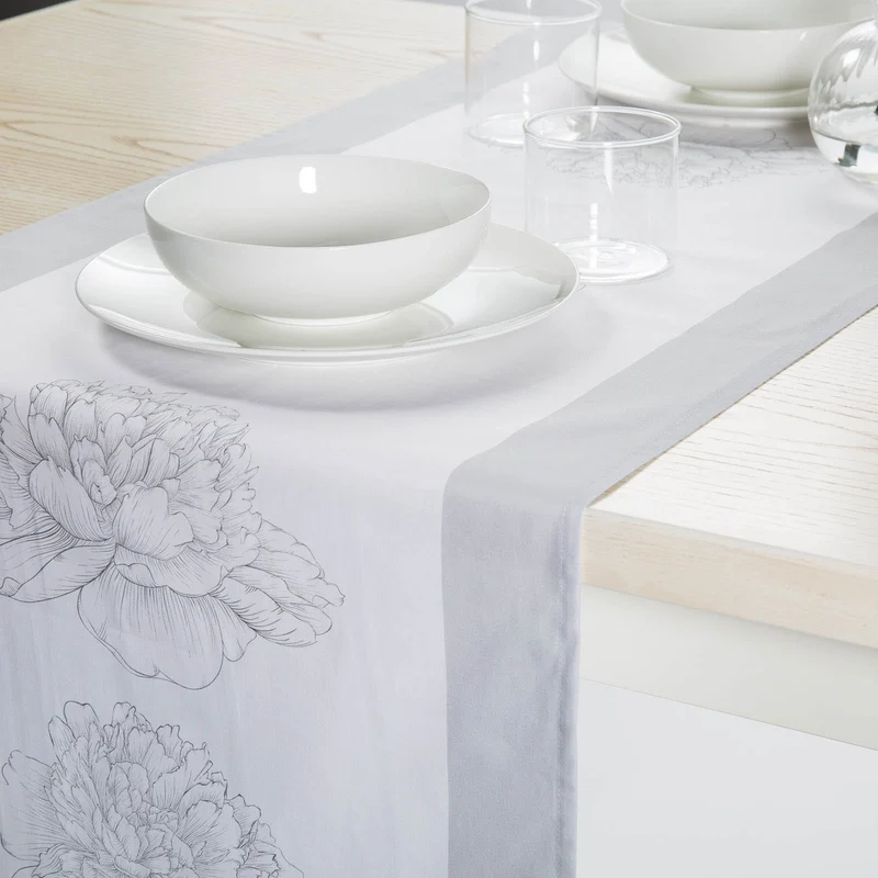 Runner per la tavola in Cotone Peonie Caleffi Floreale