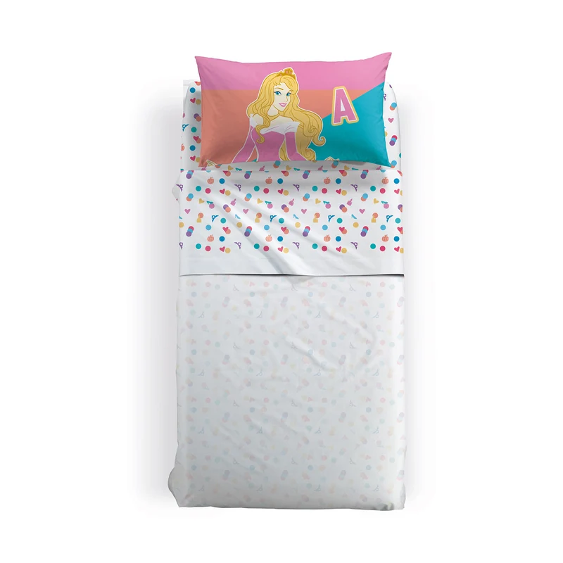 Completo Lenzuola in Cotone Le Principesse Cartoons Ragazza