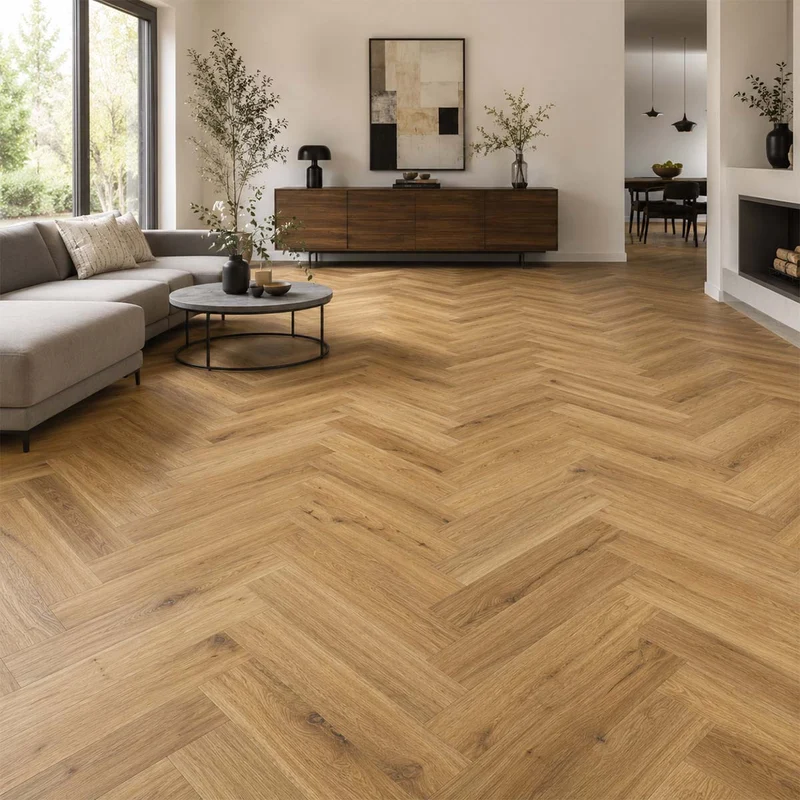 Klick Vinyl Daisy Fischgrät GreenLine mit Trittschall