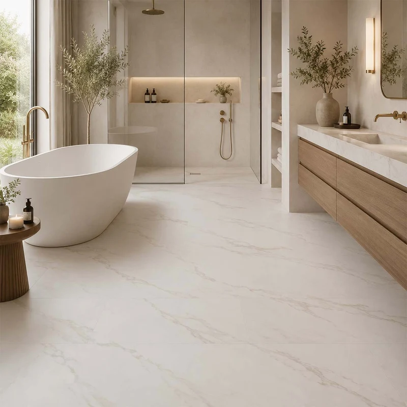 Klick Vinyl XL Carrara Marmor Hochglanz mit Trittschall