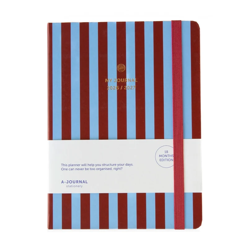 Terminplaner 2026/2027, 18 Monate, Stripes blue