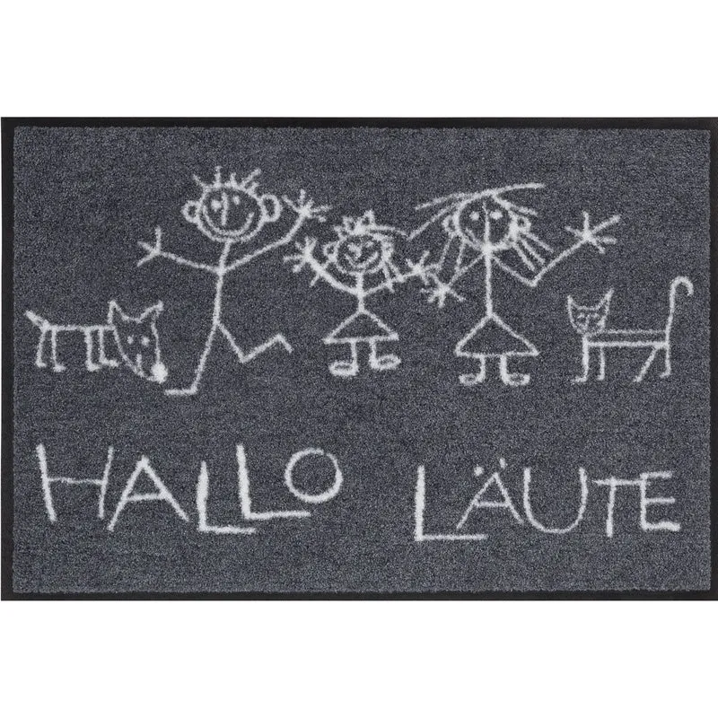 Fußmatte 50x75 Hallo Läute grau